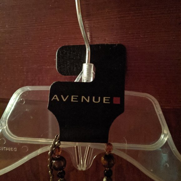 Avenue Necklace NWT Gold/Brown - Picture 2 of 3